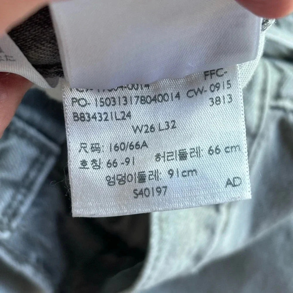 Levi’s, 501 ct, custom taper, gray, slight distressing, size 26 - Picture 13 of 13